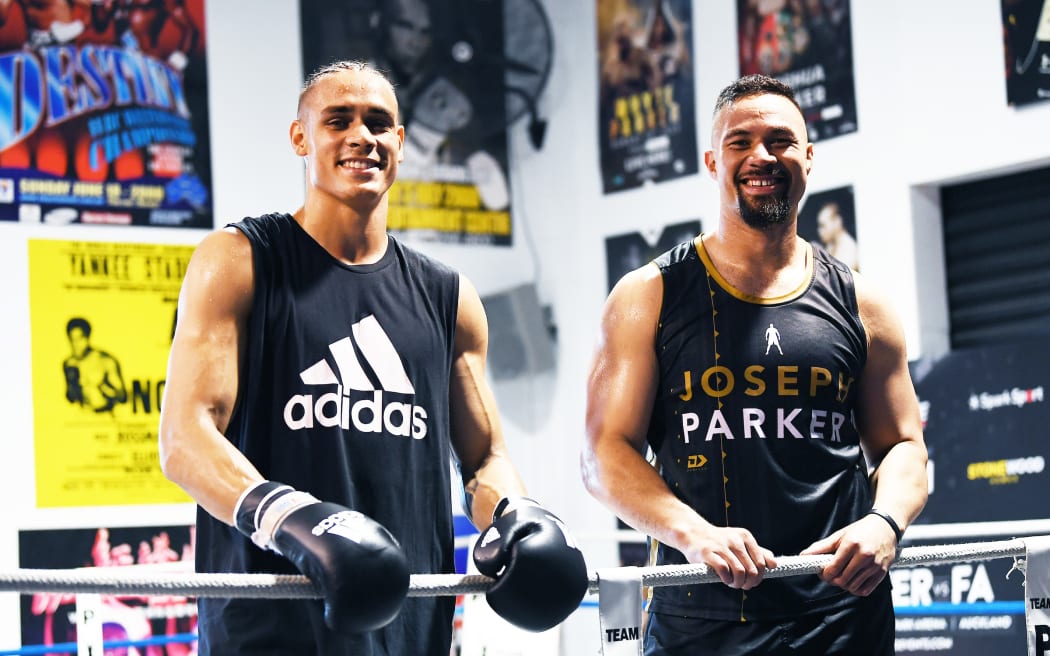David Nyika (left) is helping Joseph Parker train for his fight against Junior Fa