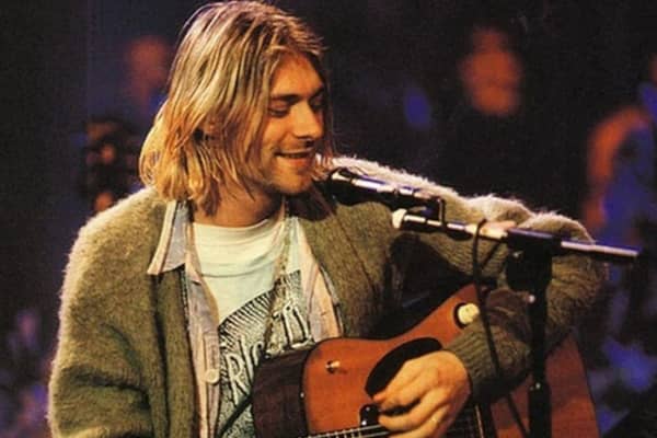 Kurt Cobain playing with Nirvana for MTV Unplugged in 1993