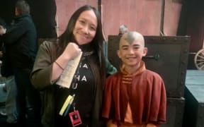 Roseanne Liang and Gordon Cormier, who plays Aang, in Avatar: The Last Airbender