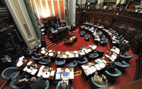 The Senate chamber at the Parliament building in Montevideo.