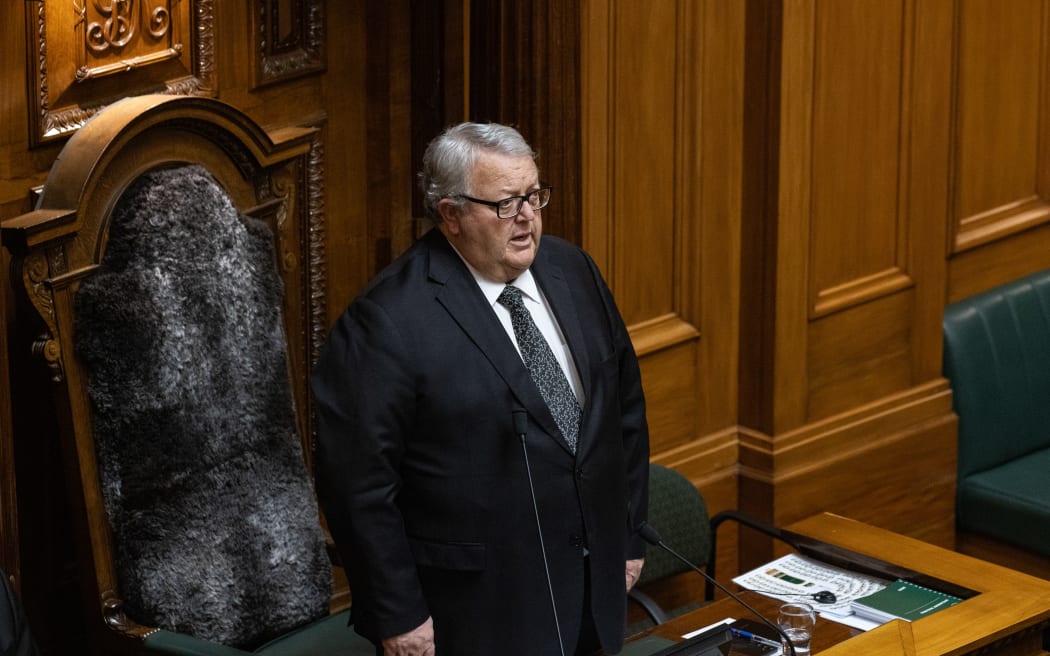 Speaker Gerry Brownlee joins MPs in a waiata after Parliament's obituaries for fallen Te Pāti Māori MP Takutai Tarsh Kemp.