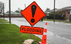 Avonside Drive, Christchurch after heavy rain on 12 July 2022.