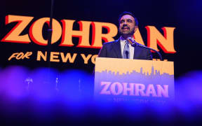 New York City Mayoral candidate Zohran Mamdani speaks during an election night event at the Brooklyn Paramount Theater in Brooklyn, New York on November 4, 2025. New Yorkers elected leftist Zohran Mamdani as their next mayor November 4, 2025 broadcasters projected, on a day of key local ballots across the country offering the first electoral judgement of Donald Trump's tumultuous second White House term. (Photo by Angelina Katsanis / AFP)