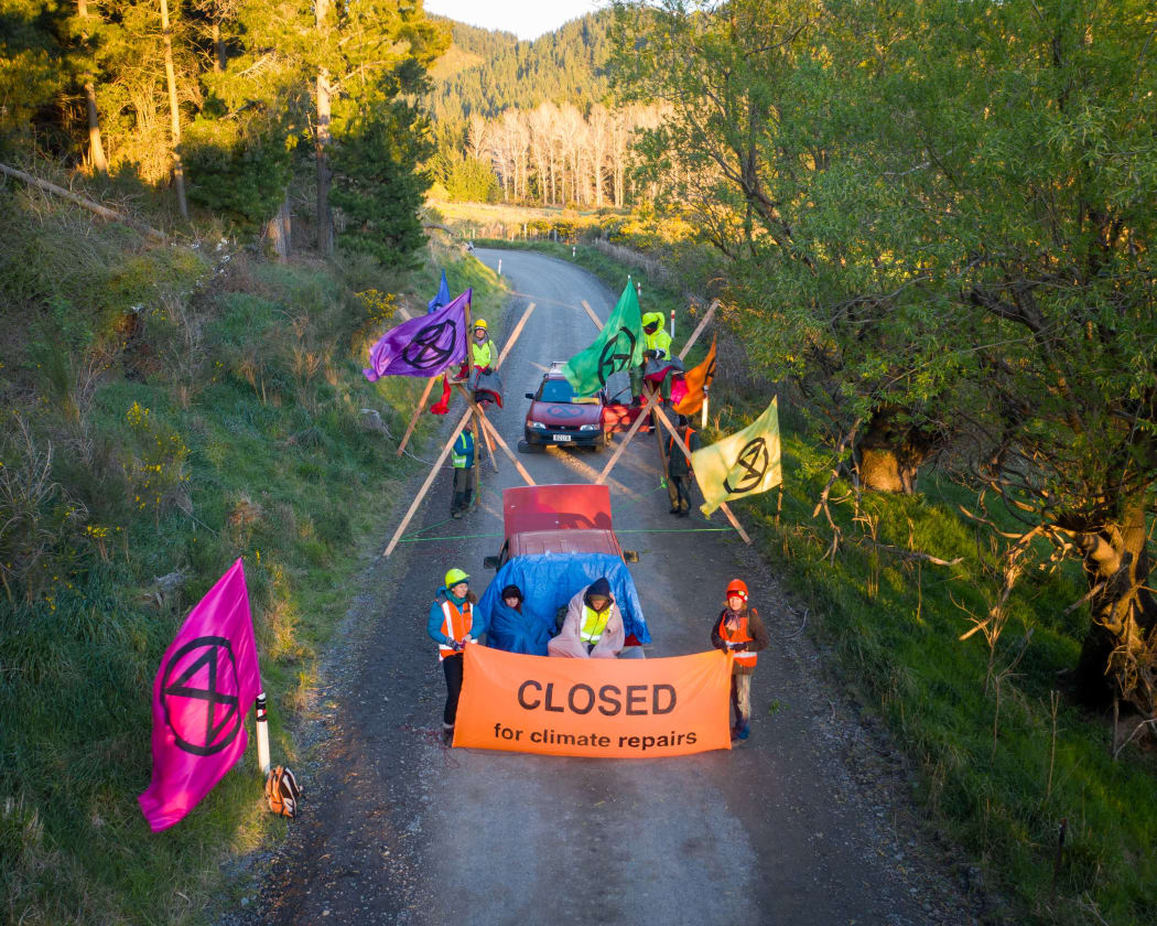 Extinction Rebellion protest at Bathurst's coal mine in Canterbury, 28 September.