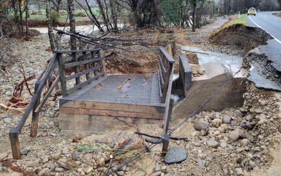 An example of some of the widespread damage to roads and infrastructure in the Nelson Tasman areas.