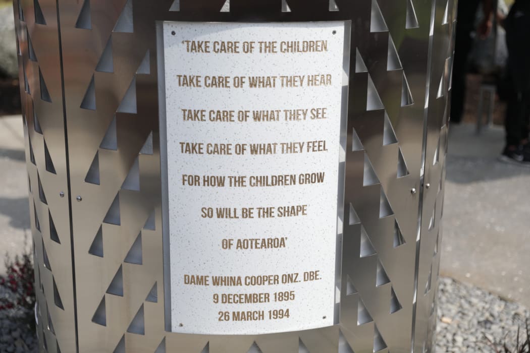 A statue of Dame Whina Cooper was unveiled at Waipuna Marae