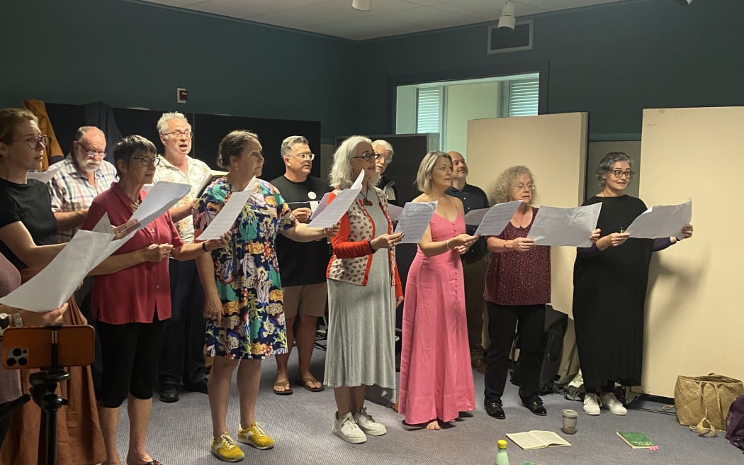 Nota Bene sing Christmas songs on Nine to Noon's end of year special.
