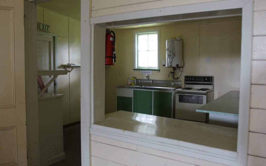 The Belvedere Hall kitchen, once a bustling hive of activity for social occasions.