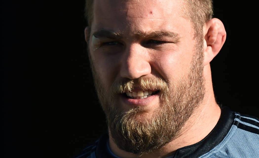 Owen Franks during an All Blacks training run, 2014.