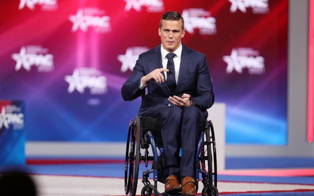 ORLANDO, FLORIDA - FEBRUARY 26: Rep. Madison Cawthorn (R-NC) addresses the Conservative Political Action Conference being held in the Hyatt Regency on February 26, 2021 in Orlando, Florida. Begun in 1974, CPAC brings together conservative organizations, activists, and world leaders to discuss issues important to them.   Joe Raedle/Getty Images/AFP (Photo by JOE RAEDLE / GETTY IMAGES NORTH AMERICA / Getty Images via AFP)