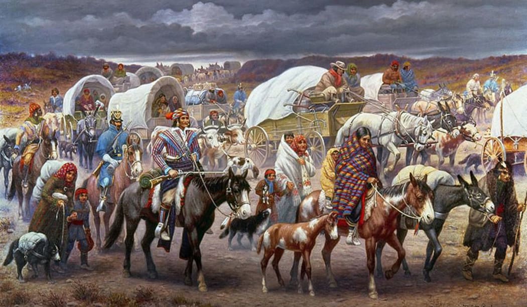 : In a landmark ruling, the US Supreme Court has recognised that the Trail of Tears-in which 60,000 Native Americans were displaced from their ancestral lands-came with treaty promises that cannot be set aside. Painting by Robert Lindneux, 1942.