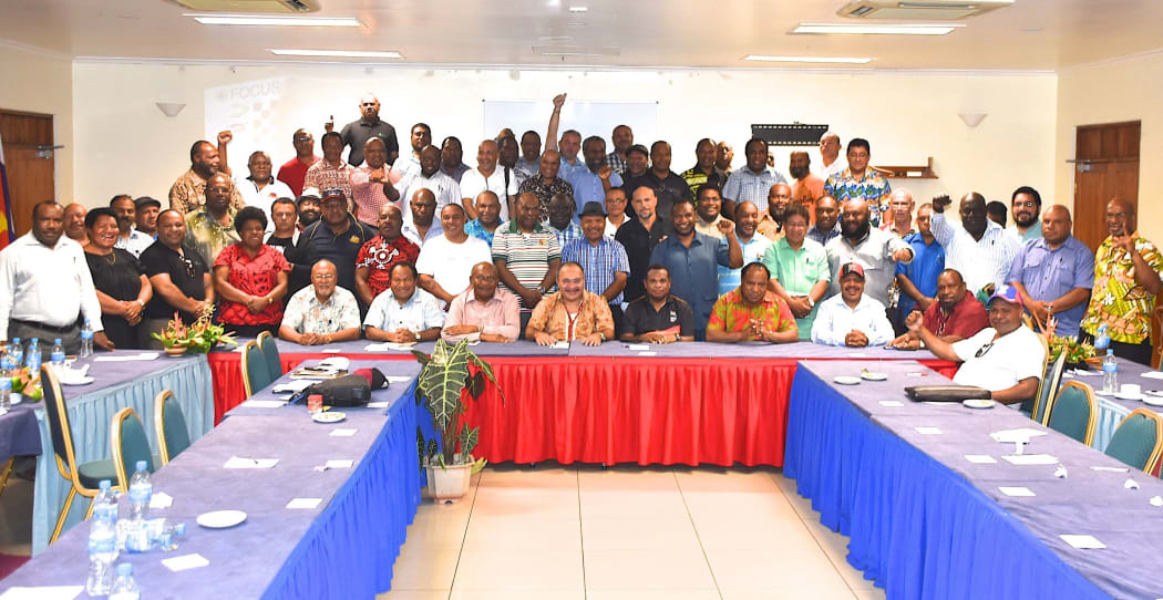 The PNG Government caucus meeting at Alotau in Milne Bay, July 2016