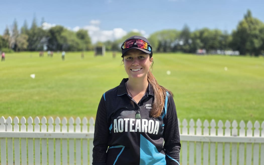 Christelle McGuire plays for the Aotearoa Māori Girls team.