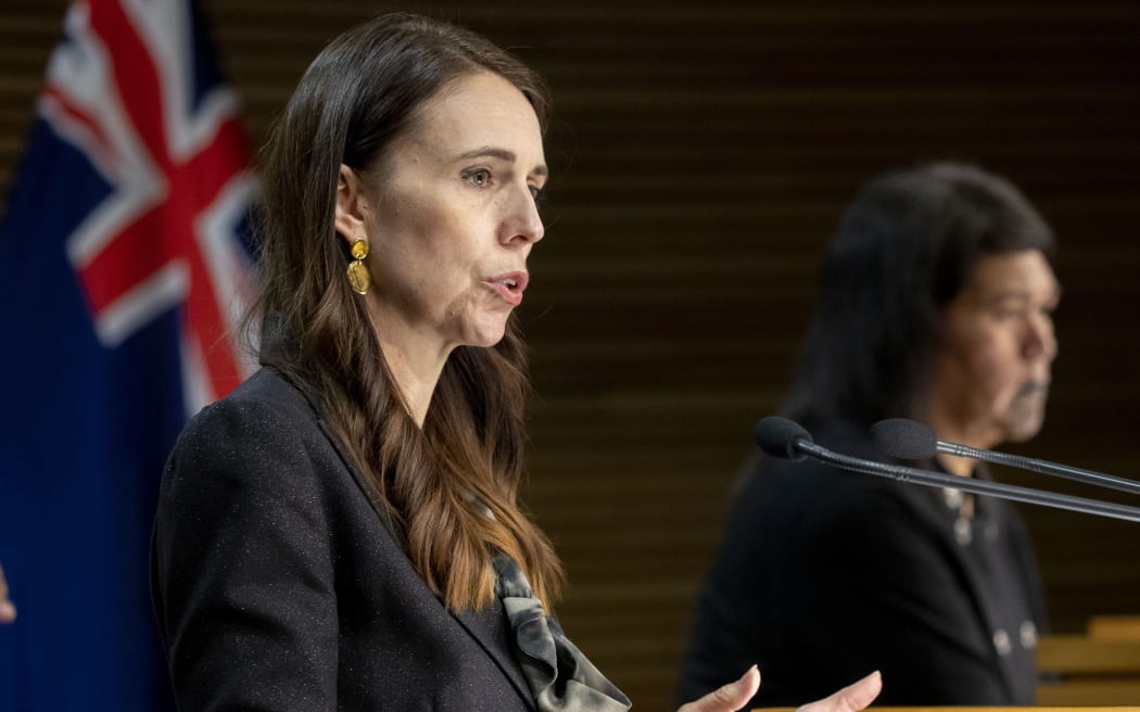 - POOL - Prime Minister Jacinda Ardern during the post-Cabinet press conference with Foreign Affairs Minister Nanaia Mahuta, Parliament, Wellington. 07 March, 2022.  NZ Herald photograph by Mark Mitchell