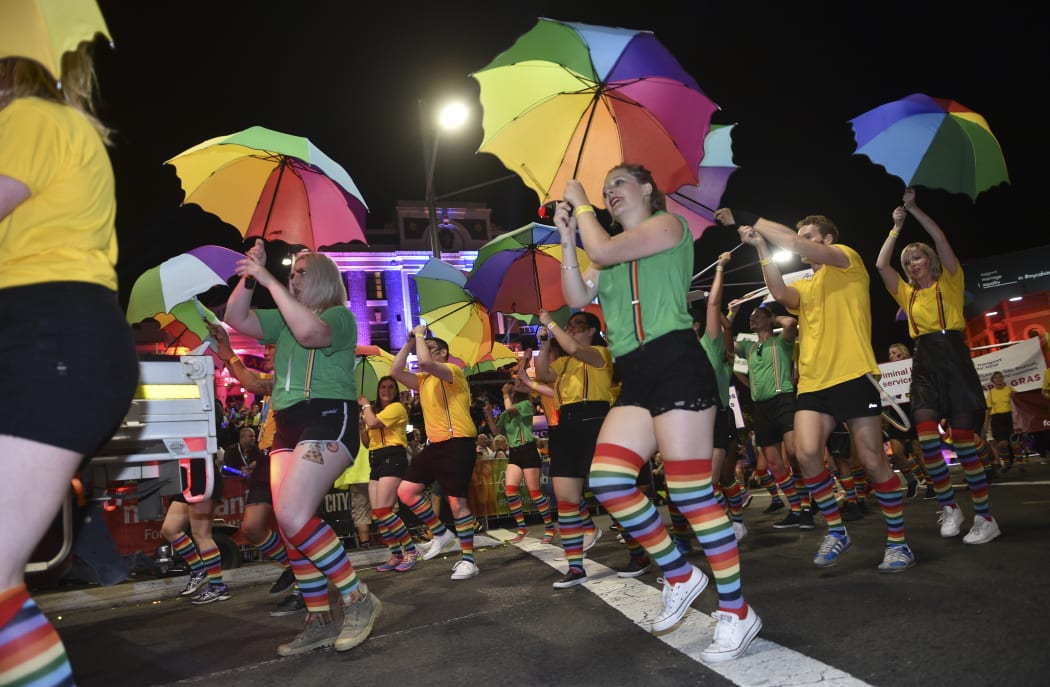 Participants take part in the Sydney gay and lesbian Mardi Gras Parade in Sydney on March 5, 2016.
