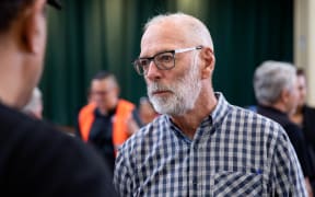 Auckland mayor Wayne Brown visits the Mangere Emergency Centre following the Auckland floods on Friday, 27 January to see how they are supporting victims.