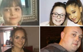 Clockwise from top left: Saffie Roussos, Georgina Callander (left, with Ariana Grande), John Atkinson and Olivia Campbell