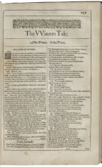The Second Folio title page of The Winter's Tale by William Shakespeare