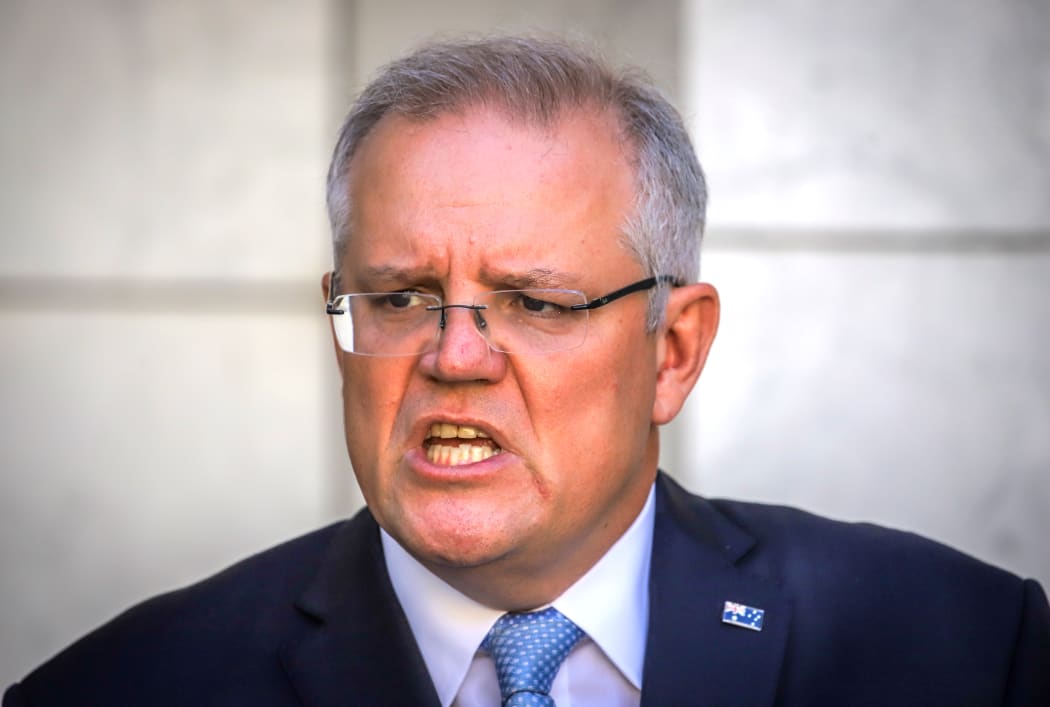 Australian Prime Minister Scott Morrison speaks during a press conference on 22 March