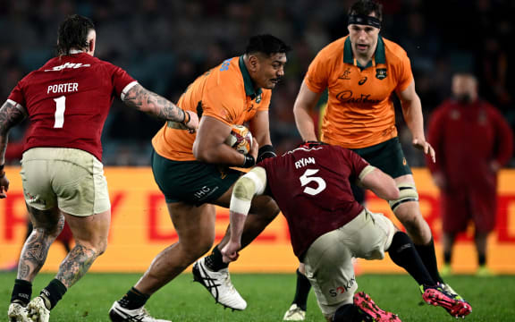 Will Skelton of the Wallabies in action against the British and Irish Lions.