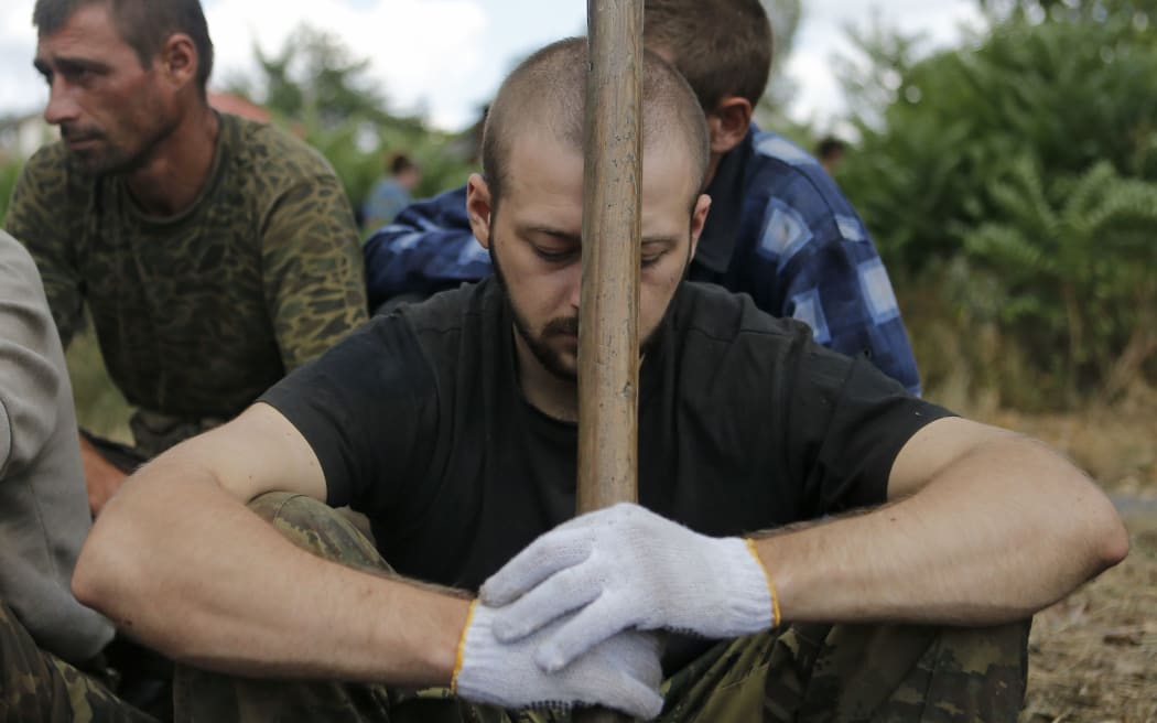 A Ukrainian prisoner-of-war.