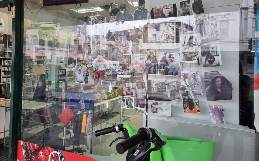 In the front of Haytham Akil's shop, he put up dozens of pictures of people caught by CCTV stealing.