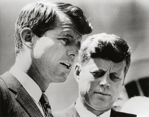 JFK and Robert Kennedy. Photograph. 1963. (Photo by Austrian Archives (S) / IMAGNO / APA-PictureDesk via AFP)