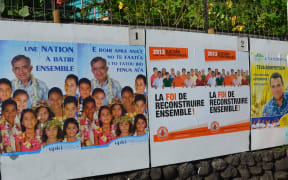 Campaign posters in French Polynesia for 2013 territorial election