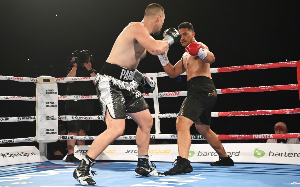 Joseph Parker (L) v Junior Fa, 
Heavyweight boxing. Joseph Parker v Junior Fa at Spark Arena in Auckland, New Zealand on Saturday February 27, 2021. Â© Mandatory photo credit: Andrew Cornaga / www.Photosport.nz