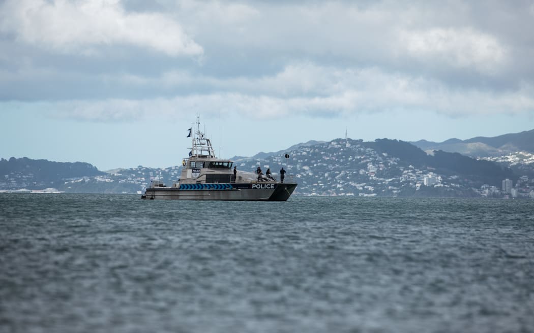 Police boat at Petone beach