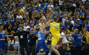 A brawl erupts between Australia and the Philippines players in a FIBA World Cup 2019 qualifier.
