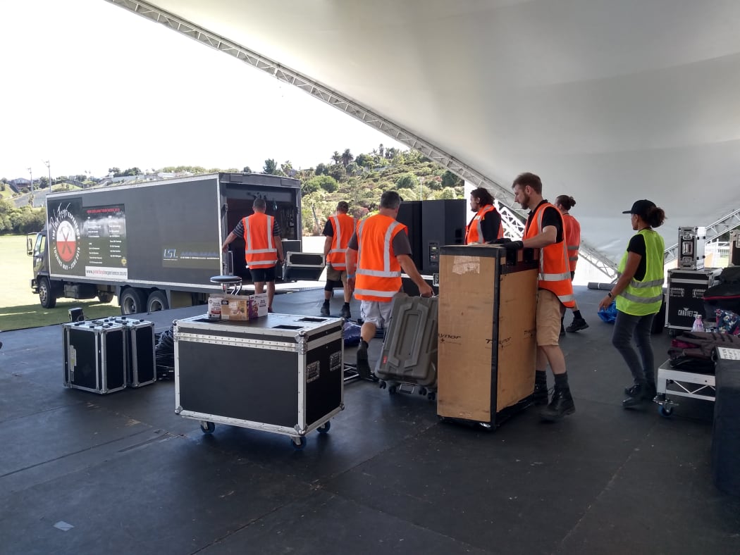 Packing up after the Pasifika Festival was cancelled on Friday due to concerns about the possible transmission of coronavirus.