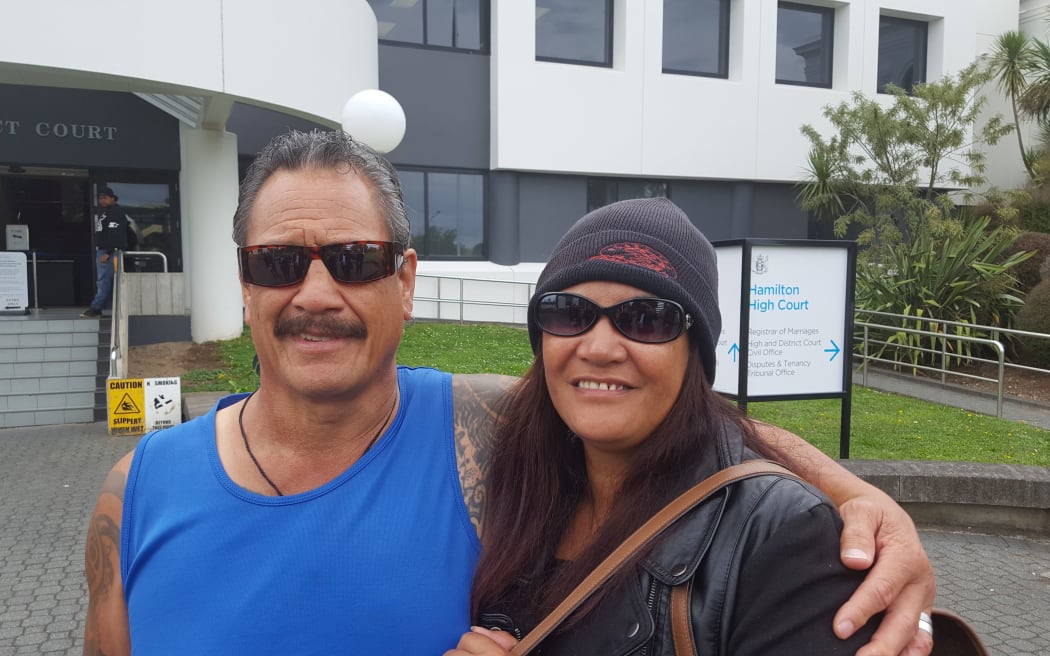 Allan and Priscilla Hemi outside Hamilton District Court.