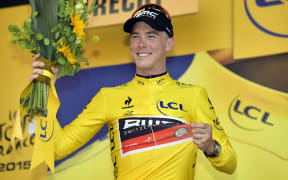Rohan Dennis on the podium