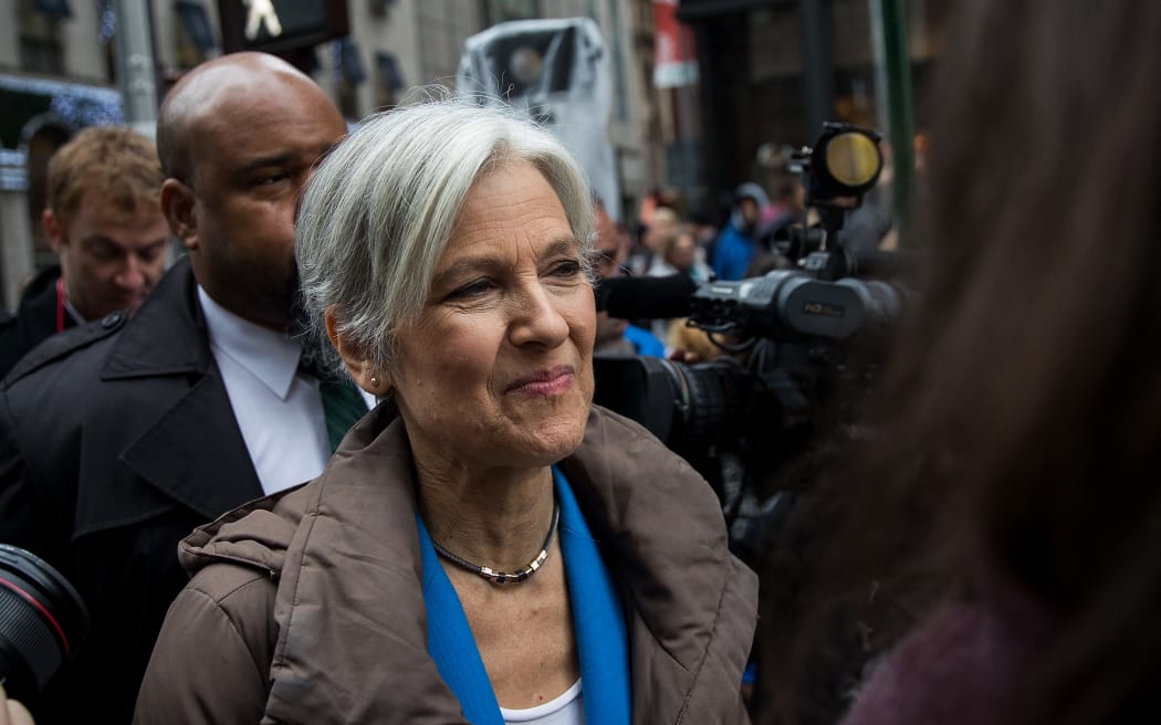 Green Party presidential candidate Jill Stein waits to speak at a news conference on Fifth Avenue across the street from Trump Tower December 5, 2016 in New York City.