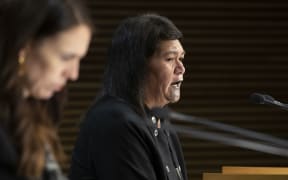 - POOL -  Foreign Affairs Minister Nanaia Mahuta during the post-Cabinet press conference with Prime Minister Jacinda Ardern, Parliament, Wellington. 07 March, 2022.  NZ Herald photograph by Mark Mitchell