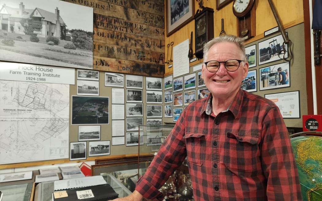 Alasdair Bettles-Hall at the Flock House display in the Bulls Museum