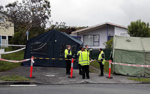 The scene of the axe attack.