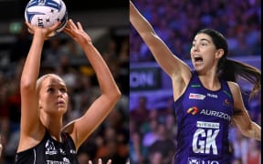 Australian netballers Charlie Bell (left) and Remi Kamo are playing in New Zealand's ANZ Premiership 2025.
