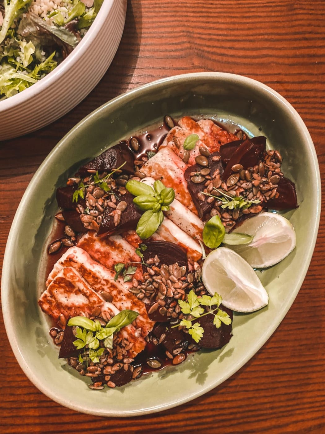 Haloumi with balsalmic beetroot