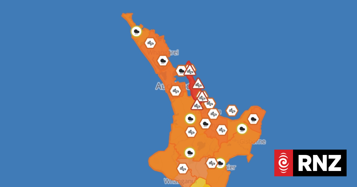 Live weather: Rain and wind warnings, watches in place for much of North Island