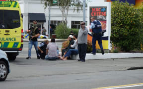 Victims, ambulance, armed police in Christchurch after mosque shooting