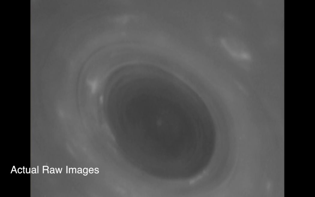 Images taken by NASA's Cassini space probe, the closest pictures ever taken of the gas planet Saturn.