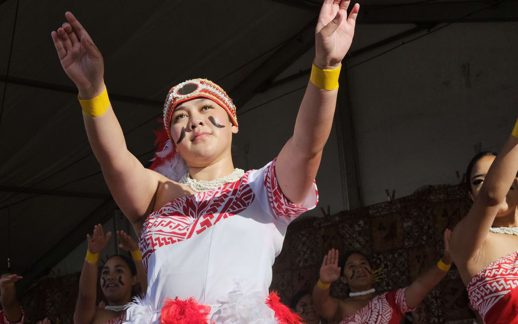 Samoa Stage performers at the Auckland Polyfest 2024.