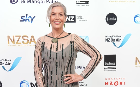 'Double Parked' actress Jennifer Ward-Lealand arrives at the New Zealand Screen Awards.