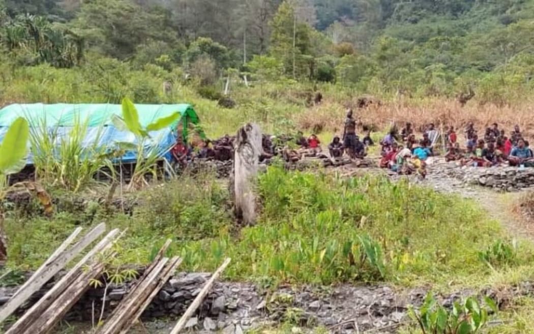 This photo was shared by ULMWP on 10 February 2026, claiming a makeshift refugee camp in Puncak Regency of was bombed, and that many villagers have been displaced. RNZ Pacific has not independently verified the image.