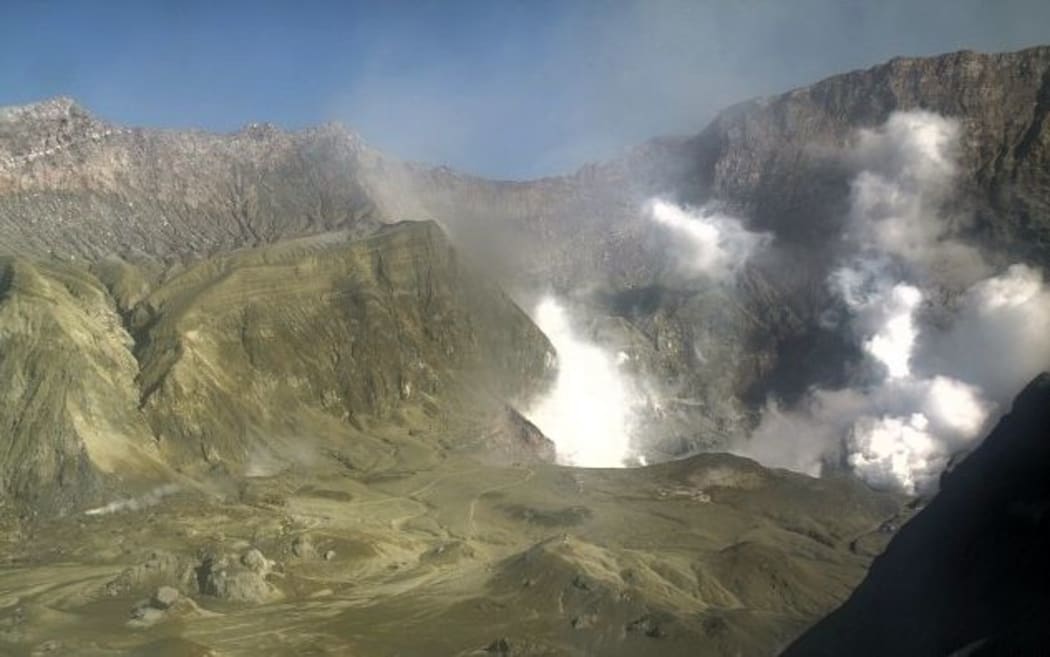 A view of White Island's crater rim, as it appeared this morning.