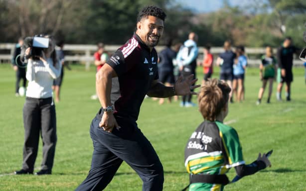 All Black captain Ardie Savea during the New Zealand All Blacks squad announcement at at the Yellows Rugby Club, Feilding. June 2026.