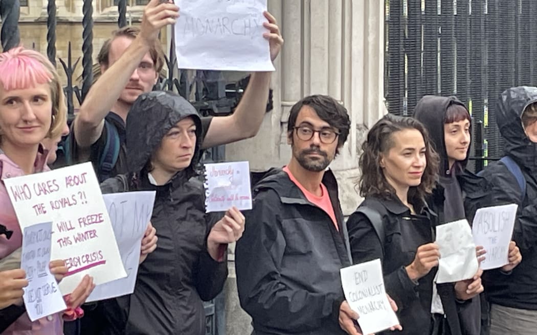 Anti-monarchy protesters in London.