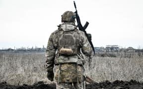 A soldier from the Ukrainian army, in southeastern Ukraine, on 21 February, 2024.